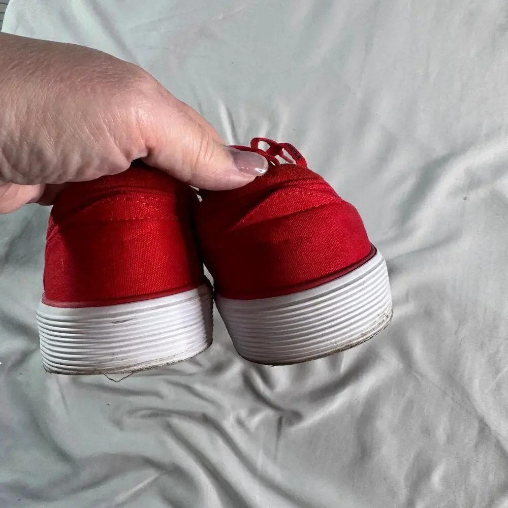 Polo Ralph Lauren Faxon Low Red Canvas Sneakers Men’s 8.5D Lace Up Casual